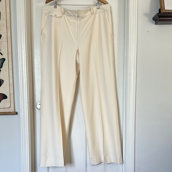 Talbots Cream Wide Leg heritage Pants Lightweight and Polished 20L - Picture 1 of 5